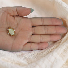 Load image into Gallery viewer, 14K Yellow Gold Genuine Natural Opal &amp; White Cultured Pearl Clasp