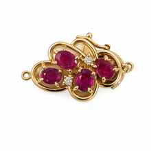 Load image into Gallery viewer, 14K Yellow Gold Genuine Natural Red Ruby &amp; Diamond Clasp