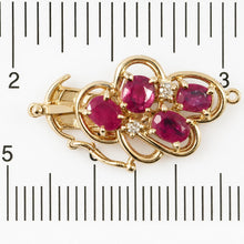 Load image into Gallery viewer, 14K Yellow Gold Genuine Natural Red Ruby &amp; Diamond Clasp