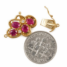 Load image into Gallery viewer, 14K Yellow Gold Genuine Natural Red Ruby &amp; Diamond Clasp