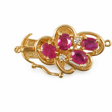 Load image into Gallery viewer, 14K Yellow Gold Genuine Natural Red Ruby &amp; Diamond Clasp