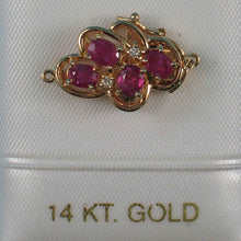 Load image into Gallery viewer, 14K Yellow Gold Genuine Natural Red Ruby &amp; Diamond Clasp