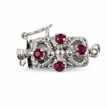 Load image into Gallery viewer, 14K White Gold Genuine Natural Red Ruby Clasp