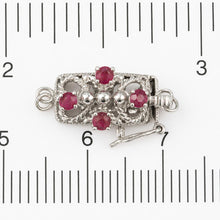 Load image into Gallery viewer, 14K White Gold Genuine Natural Red Ruby Clasp