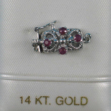 Load image into Gallery viewer, 14K White Gold Genuine Natural Red Ruby Clasp