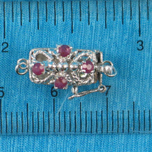 Load image into Gallery viewer, 14K White Gold Genuine Natural Red Ruby Clasp