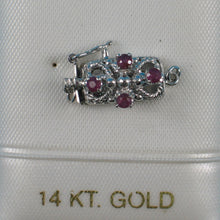 Load image into Gallery viewer, 820004-14KT-Solid-White-Gold-Genuine-Natural-Red-Ruby-Clasp