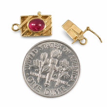 Load image into Gallery viewer, 14K Yellow Gold Genuine Natural Red Ruby Clasp