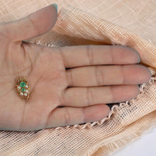 Load image into Gallery viewer, 14K Yellow Gold Natural Emerald &amp; White Cultured Pearl Triple-Strand Clasp
