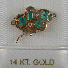 Load image into Gallery viewer, 14K Yellow Gold Four Natural Green Emerald &amp; Diamond Clasp