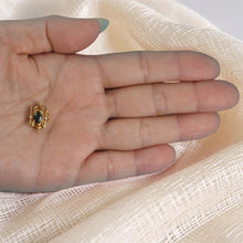 Load image into Gallery viewer, 14K Yellow Gold Genuine Natural Blue Sapphire &amp; Diamond Clasp