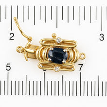 Load image into Gallery viewer, 14K Yellow Gold Genuine Natural Blue Sapphire &amp; Diamond Clasp