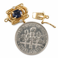 Load image into Gallery viewer, 14K Yellow Gold Genuine Natural Blue Sapphire &amp; Diamond Clasp