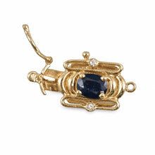 Load image into Gallery viewer, 14K Yellow Gold Genuine Natural Blue Sapphire &amp; Diamond Clasp