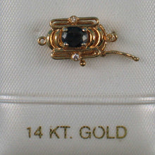 Load image into Gallery viewer, 14K Yellow Gold Genuine Natural Blue Sapphire &amp; Diamond Clasp