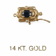 Load image into Gallery viewer, 14K Yellow Gold Genuine Natural Blue Sapphire &amp; Diamond Clasp