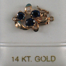 Load image into Gallery viewer, 14K Yellow Gold Genuine Natural Blue Sapphire &amp; Diamond Clasp (Triple Sapphire)