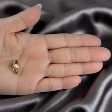 Load image into Gallery viewer, 14K Yellow Gold 4 Sapphire &amp; 5mm White Cultured Pearl Clasp