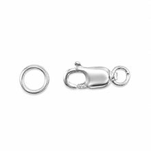 Load image into Gallery viewer, Solid Sterling Silver 925 w/ Rhodium Finish 3x8mm Lobster Clasp