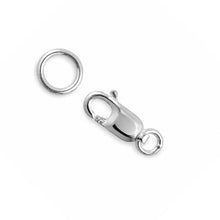 Load image into Gallery viewer, Solid Sterling Silver 925 w/ Rhodium Finish 3x8mm Lobster Clasp