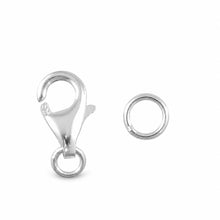 Load image into Gallery viewer, Solid Sterling Silver 925 w/ Rhodium Finish 5x9mm Trigger Claw Clasp