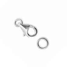Load image into Gallery viewer, Solid Sterling Silver 925 w/ Rhodium Finish 5x9mm Trigger Claw Clasp