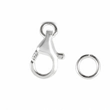 Load image into Gallery viewer, Solid Sterling Silver 925 w/ Rhodium Finish 6x11mm Trigger Clasp