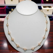 Load image into Gallery viewer, Pink Freshwater Pearl &amp; 14k Gold Twist Tube Necklace