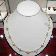 Load image into Gallery viewer, Pink Freshwater Pearl &amp; 14k Gold Twist Tube Necklace