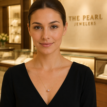 Load image into Gallery viewer, Pink Cultured Pearl Floating Necklace in 14k Gold