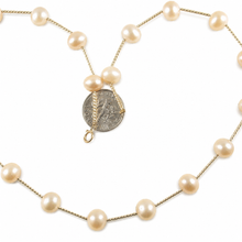 Load image into Gallery viewer, Pink Pearl &amp; 14k Yellow Gold Twist Tube Necklace