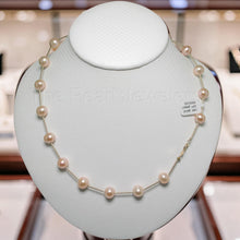 Load image into Gallery viewer, Pink Pearl &amp; 14k Yellow Gold Twist Tube Necklace