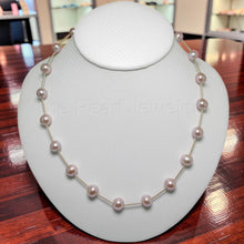 Load image into Gallery viewer, Lavender Pearl &amp; 14k Yellow Gold Twist Tube Necklace