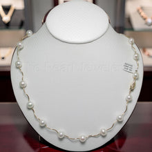 Load image into Gallery viewer, White Pearl &amp; 14k Gold Spiral Tube Tin-Cup Necklace