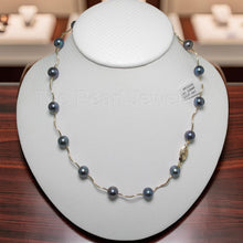 Load image into Gallery viewer, Black Pearl &amp; 14k Yellow Gold Spiral Tube Necklace