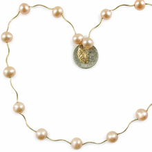 Load image into Gallery viewer, Pink Pearl &amp; 14k Yellow Gold Spiral Tube Necklace