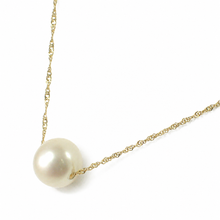 Load image into Gallery viewer, White Pearl on 14k Gold Singapore Chain Necklace