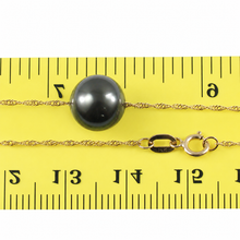 Load image into Gallery viewer, Black Pearl on 14k Gold Singapore Chain Necklace