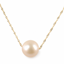 Load image into Gallery viewer, Pink Pearl on 14k Gold Singapore Chain Necklace