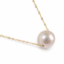 Load image into Gallery viewer, Pink Pearl on 14k Gold Singapore Chain Necklace
