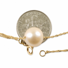Load image into Gallery viewer, Pink Pearl on 14k Gold Singapore Chain Necklace