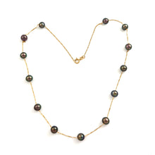 Load image into Gallery viewer, Peacock Pearl Tin-Cup Necklace in 14k Yellow Gold