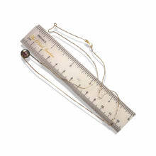 Load image into Gallery viewer, AAA Black Pearl Slider Necklace on 14k Yellow Gold
