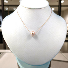 Load image into Gallery viewer, AAA Pink Pearl Slider Adjustable Necklace on 14k Yellow Gold
