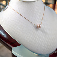 Load image into Gallery viewer, AAA Pink Pearl Slider Adjustable Necklace on 14k Yellow Gold