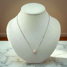 Load image into Gallery viewer, AAA Pink Pearl Slider Necklace on 14k Yellow Gold