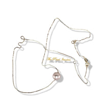 Load image into Gallery viewer, AAA Pink Pearl Slider Necklace on 14k Yellow Gold
