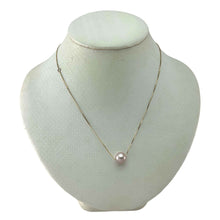 Load image into Gallery viewer, AAA Pink Pearl Slider Necklace on 14k Yellow Gold