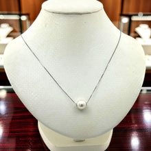 Load image into Gallery viewer, AAA White Pearl Slider Adjustable Necklace on 14k White Gold