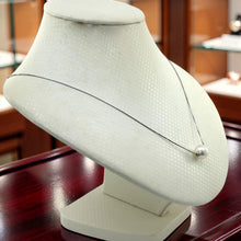 Load image into Gallery viewer, AAA White Pearl Slider Adjustable Necklace on 14k White Gold